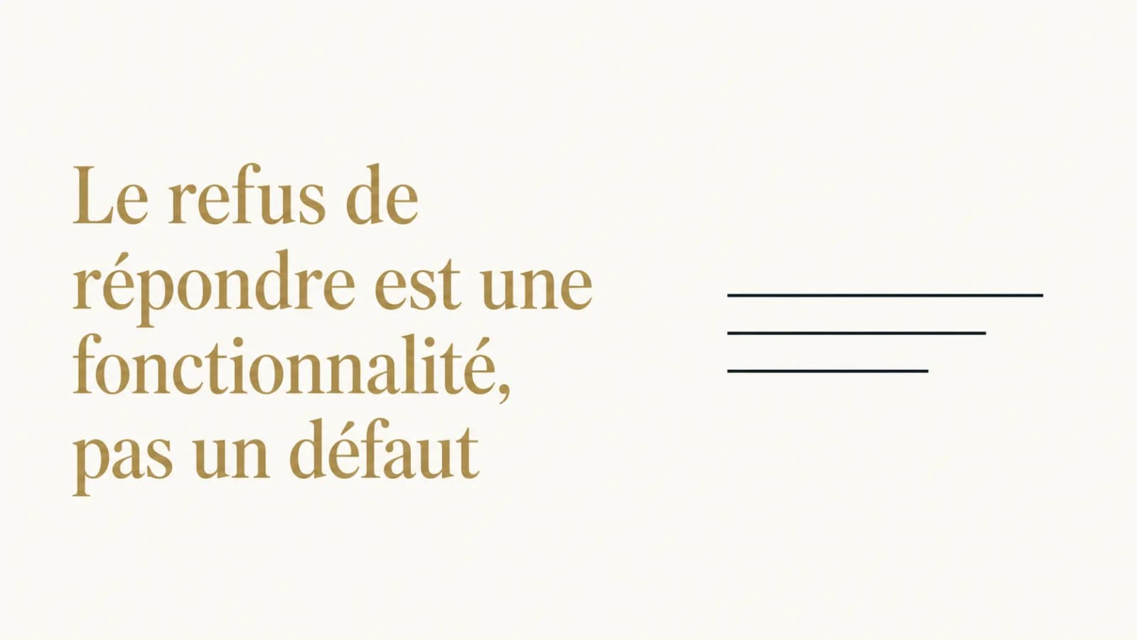 Illustration de l’article « Le refus de répondre est une fonctionnalité »