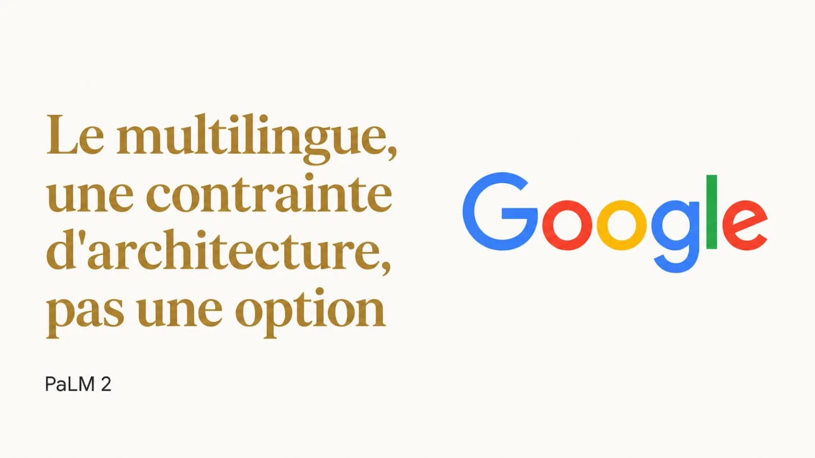 Illustration de l’article « PaLM 2 : le multilingue comme contrainte d'architecture »