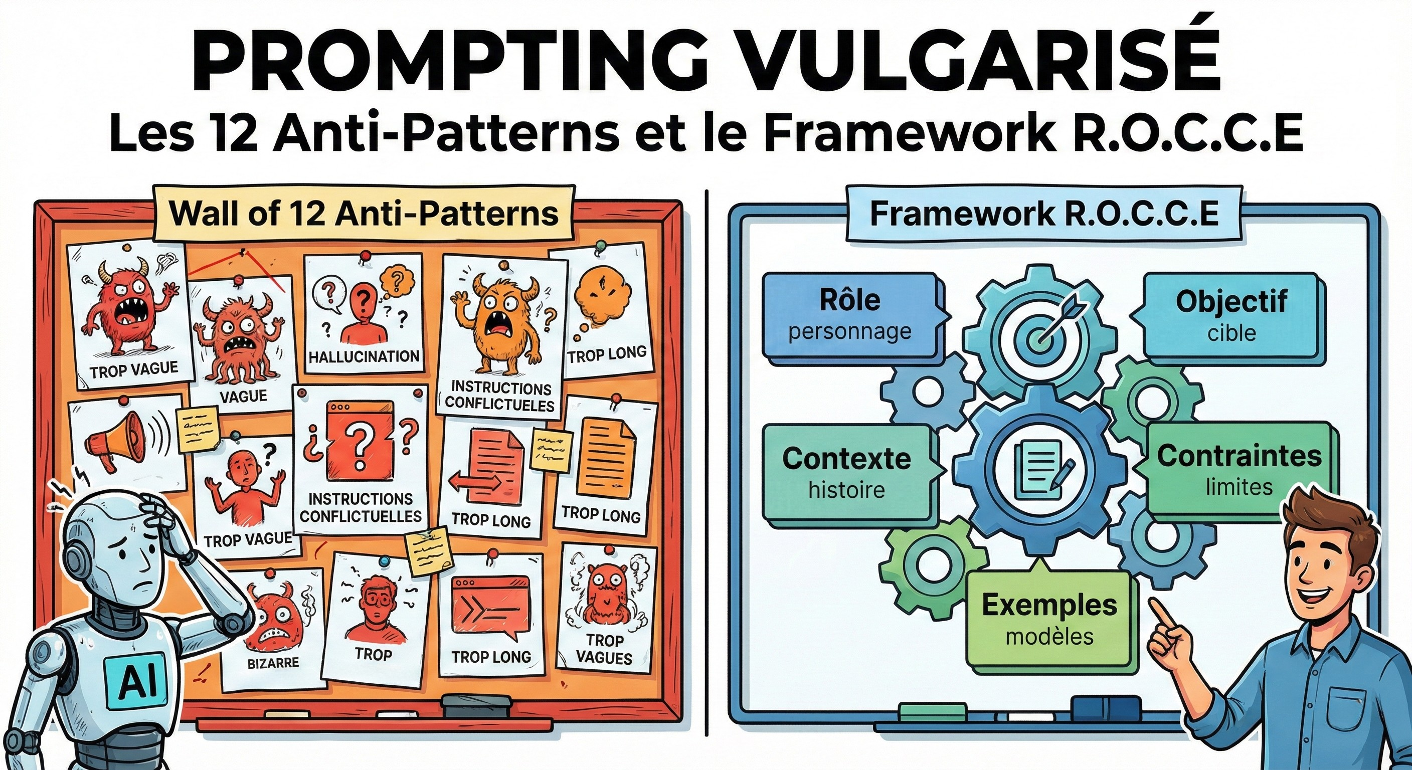 Prompting Vulgarisé : Les 12 Anti-Patterns et le Framework R.O.C.C.E