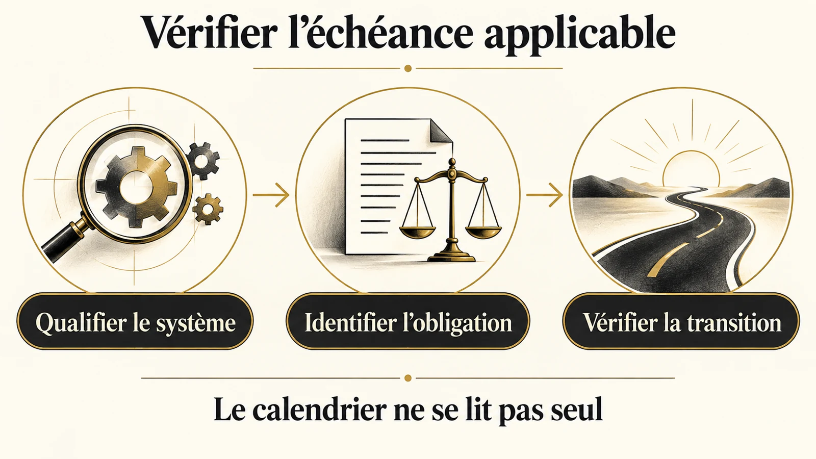Qualifier le système, identifier l’obligation puis vérifier la transition