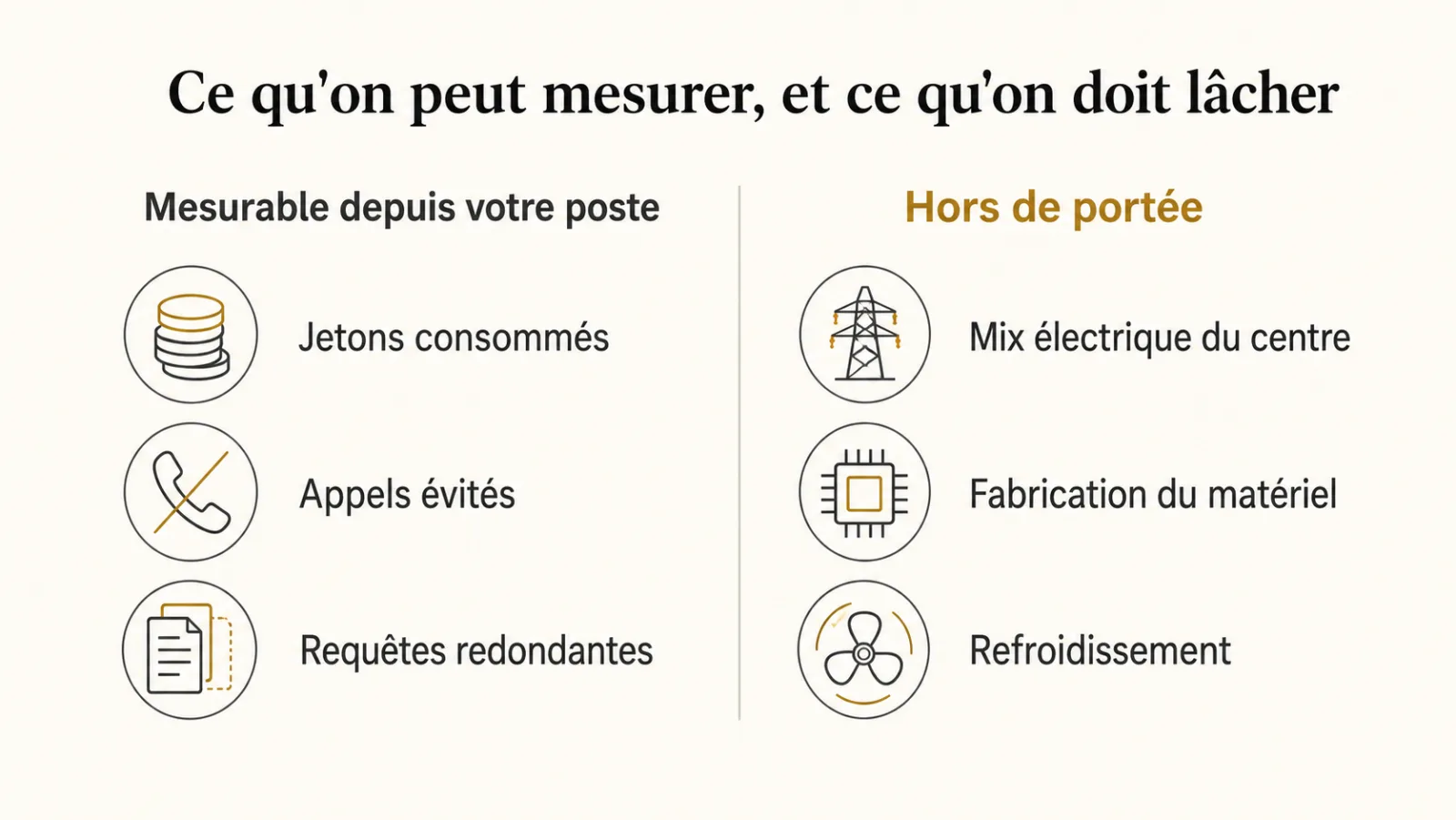 Ce qui est mesurable depuis une organisation et ce qui ne l'est pas